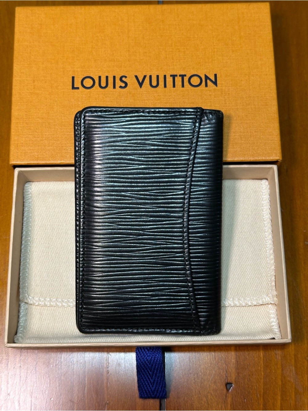 Louis Vuitton Black Epi Leather Card Case